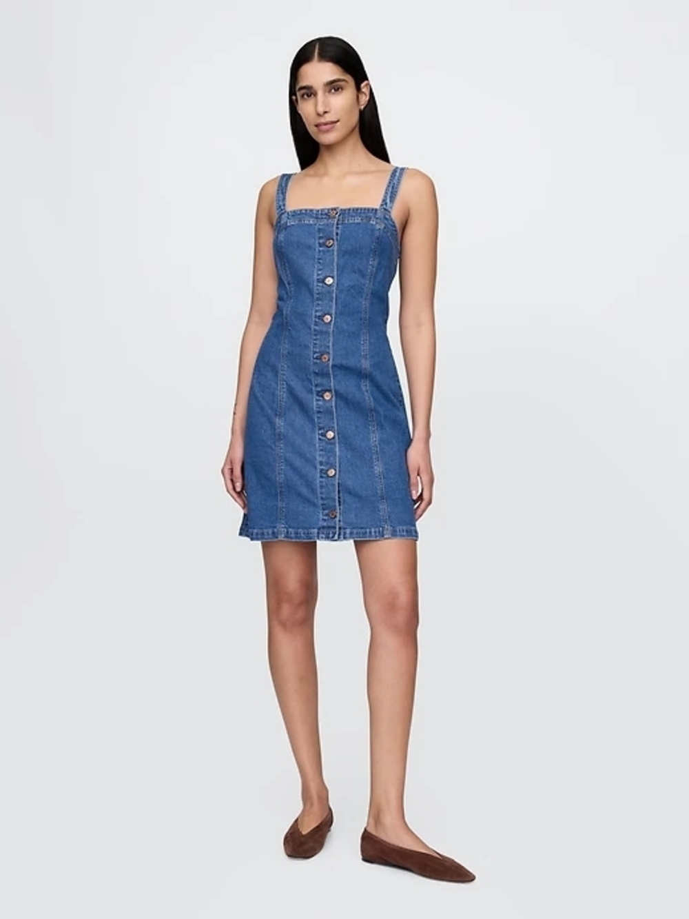 The GAP Button-Front Denim Mini Dress - Blue